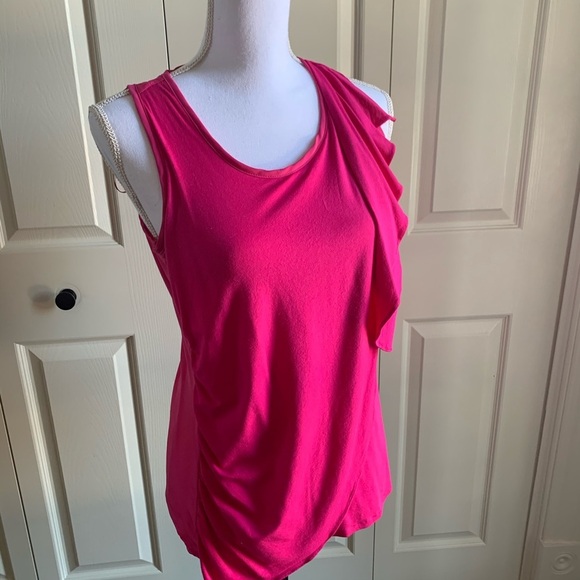 Vince Camuto Bright pink ruffled top. - Picture 3 of 3